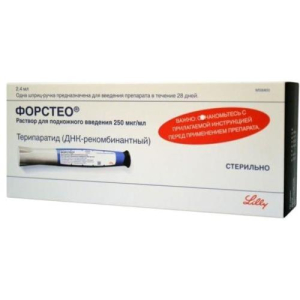 Форстео раствор для подкожного введения 0.25мг/мл 2,4мл №1 
