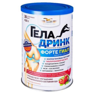 Геладринк форте гиал порошок 420г клубника бад