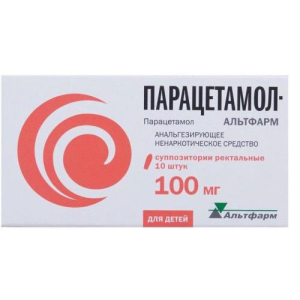 Парацетамол-альтфарм суппозитории ректальные 100мг №10