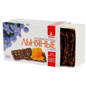 Биокор пластинки 3,5г №30 льняные хрустящие с медом