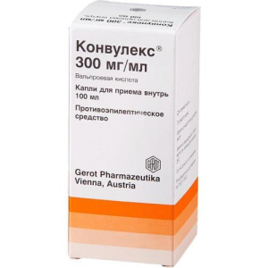 Конвулекс капли для приема внутрь 300мг/мл 100мл в комплекте с дозатором