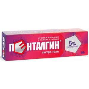 Пенталгин экстра-гель гель для наружного применения 5% 100г