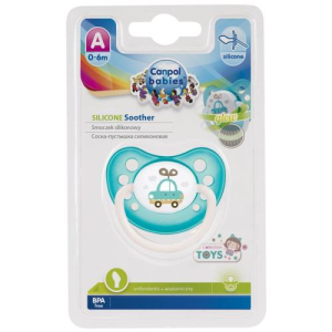 Канпол беби соска-пустышка латексная №1 тойс 0-6мес бирюзовый