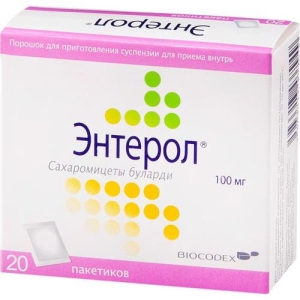 Энтерол порошок для приготовления суспензии для приема внутрь 100мг 306мг №20