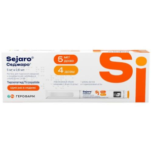 Седжаро раствор для подкожного введения 5мг/доза 2,4мл /в комплекте с иглами - 4 шт/