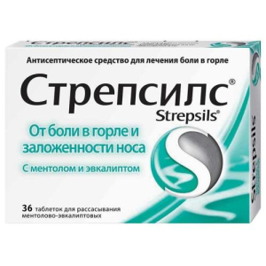 Стрепсилс c ментолом и эвкалиптом таблетки для рассасывания №36 