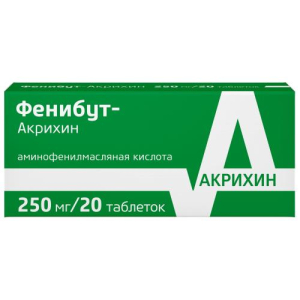 Фенибут-акрихин таблетки 250мг №20