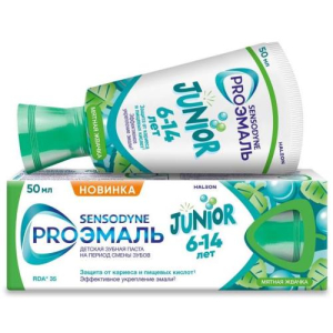 Сенсодин проэмаль джуниор зубная паста 50мл д/дет 6-14лет мятная жвачка  [sensodyne]