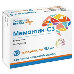 Мемантин-сз таблетки покрытые пленочной оболочкой 10мг №90