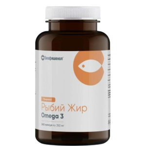 Биафишенол рыбий жир капсулы 350мг №360 пищевой бад