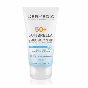 Дермедик санбрелла ультра-легкий флюид SPF50+ 40 мл.  для куперозной гиперреактивной кожи
