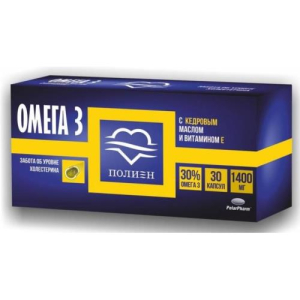 Омега-3 капсулы 30% 1400мг №30 с кедровым маслом и вит.е
