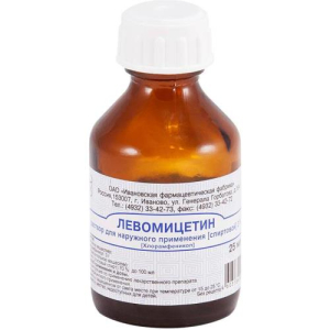 Левомицетин раствор для наружного применения спиртовой 3% 25мл