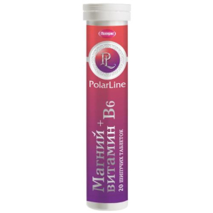 Поларлайн магний + в6 таблетки шипучие №20 тутти-фрутти бад