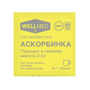 Аскорбинка life ascorbic acid порошок 2,5г