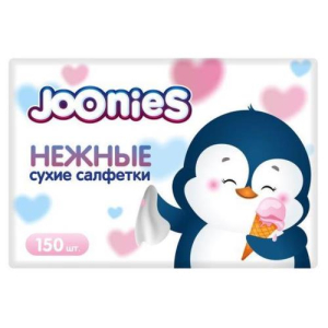 Джунис салфетки сухие №150 нежные бумажн детские белые  [joonies]