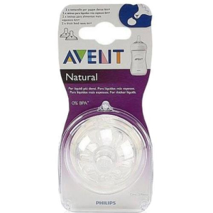Авент натурал соска силиконовая №2 д/густых жидкост. 6мес +  /арт. scf656/27/