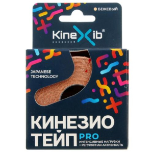 Кинексиб про лента кинезиологическая кинезио-тейп 5мх5см. беж