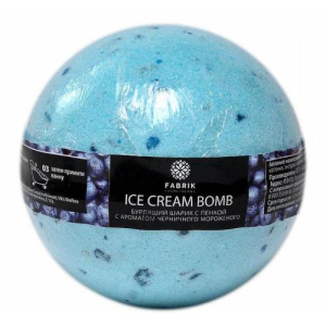 Фабрик косметолоджи шар бурлящий для ванн 120г черничное мороженое