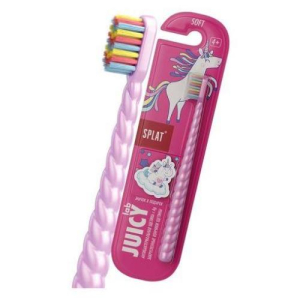 Сплат джус лаб зубная щетка магия единорога с ионами серебра 4 +  мягкая розовая