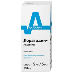 Лоратадин-акрихин сироп 5 мг/5 мл 100мл /в комплекте с ложкой мерной/
