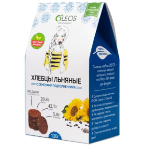 Олеос хлебцы 100г льняные семена подсолнечника
