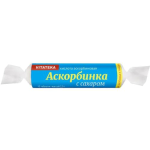Витатека аскорбинка с сахаром таблетки жевательные 25мг 2.9г №10 вкус классич. крутка