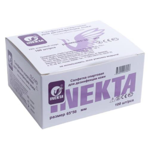Инекта салфетка спиртовая №100 65х56мм