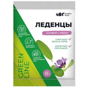 Авс хэлси фуд леденцы 60г витамин с шалфей+мед  [abc healthy food]