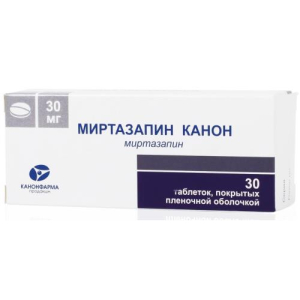 Миртазапин канон таблетки покрытые пленочной оболочкой 30мг №30
