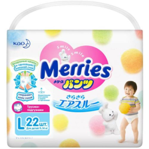 Мерриес подгузники-трусики 9-14кг. р.l №22 [merries]