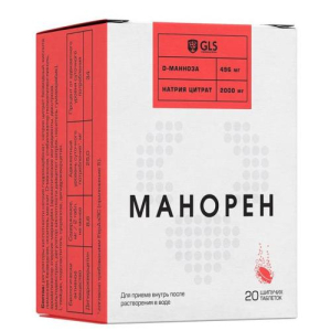 Джи эл эс манорен таблетки шипучие №20 вкус персик + маракуйя бад