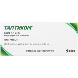 Таптиком капли глазные 15мкг + 5мг/мл 0,3мл №30