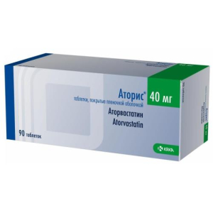 Аторис таблетки покрытые пленочной оболочкой 40мг №90