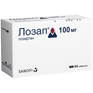 Лозап таблетки покрытые пленочной оболочкой 100мг №90