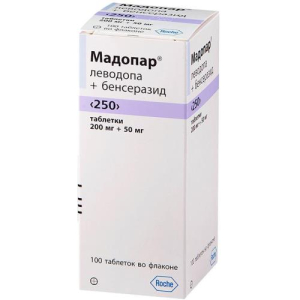 Мадопар "250" таблетки 200мг + 50мг №100