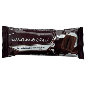 Гематоген плитка 45г в темной глазури /экзон/