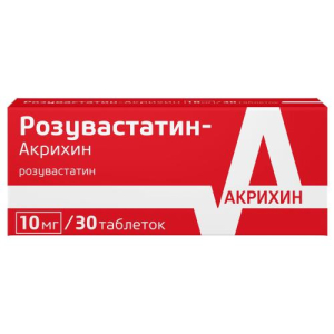 Розувастатин-акрихин таблетки покрытые пленочной оболочкой 10мг №30