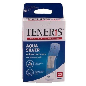 Тенерис аква сильвер лейкопластырь бактерицидный №20 76х19мм прозр полим