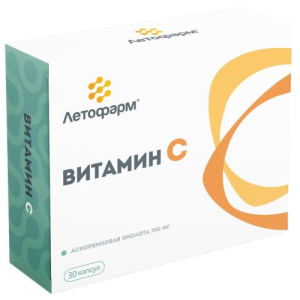 Летофарм витамин c капсулы 700мг 800мг №30 бад