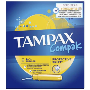 Тампакс компак тампоны №8 регуляр с апплик