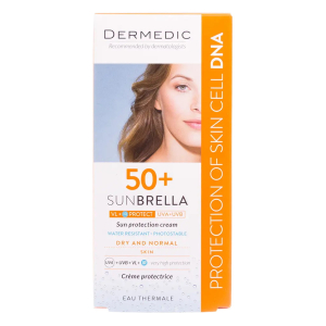 Дермедик санбрелла солнцезащ. крем spf 50+ д/сух и норм. кожи 50 г+ миц.вода 100 мл. пр