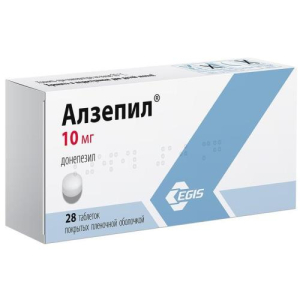 Алзепил таблетки покрытые пленочной оболочкой 10мг №28