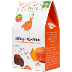 Олеос хлебцы 100г льняные семена тыквы