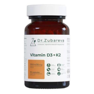 Доктор Зубарева витамин d3 + k2 капсулы 5000ме №90 бад