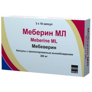 Меберин мл капсулы пролонгированного высвобождения 200мг №30