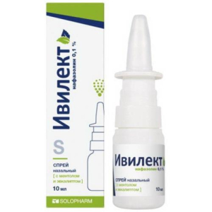Ивилект спрей назальный 0,1% 10мл ментол + эвкалипт