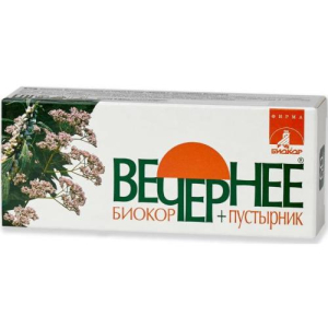Биокор вечернее + пустырник драже 160мг №60 валериана + пустырник бад