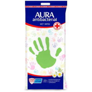 Аура антибактериал салфетки влажные  №20 ромашка