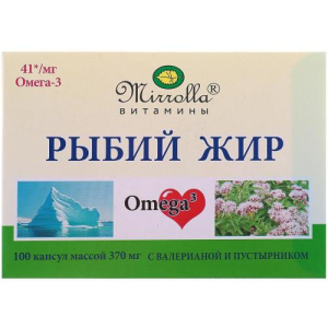 Мирролла рыбий жир капсулы 370мг №100 валериана+пустырник  бад